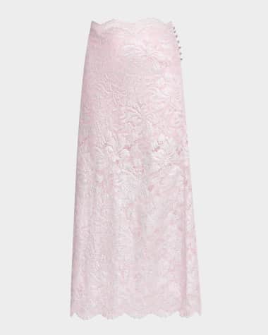 Rabanne Metallic Lace Midi Skirt