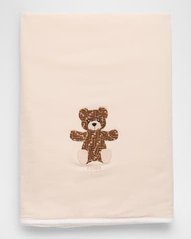 Fendi Embroidered FF Monogram Baby Blanket