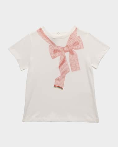 Fendi Girl's Monogram Bow Graphic T-Shirt, Size 6M-24M