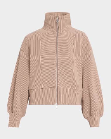 Varley Gibbs Ribbed Zip-Front Sweatshirt