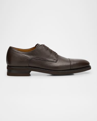 Bally Men's Scrivas Leather Cap-Toe Derby Shoes