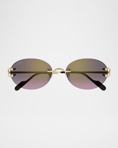 Cartier Rimless Metal Round Sunglasses