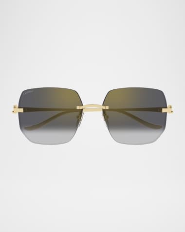 Cartier Rimless Metal Butterfly Sunglasses