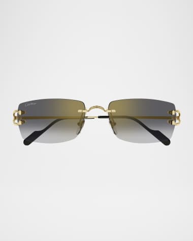 Cartier Men's CT0550SM Metal Rectangle Sunglasses