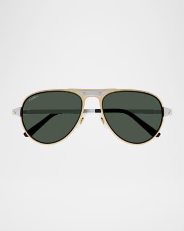 Cartier Men's CT0533SM Metal Aviator Sunglasses