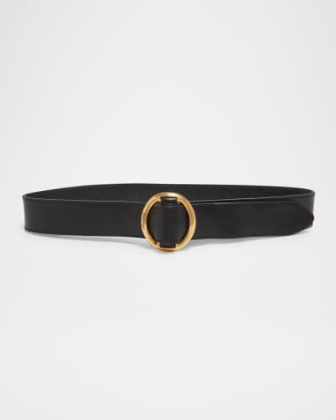 Saint Laurent Ceinture Oval Buckle Leather Belt