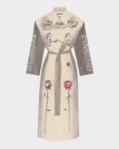 Jean Paul Gaultier Tattoo Printed Lightweight Trench Coat