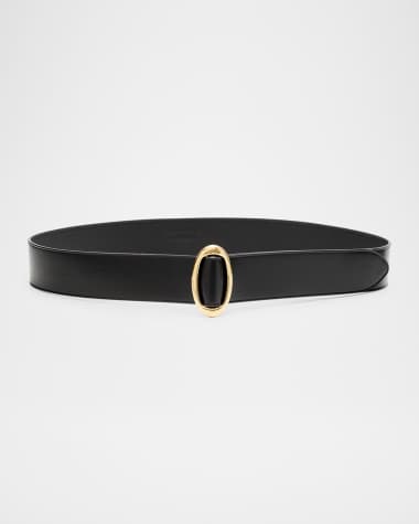Saint Laurent Cintura Buckle Leather Belt