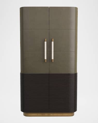 Arteriors Sherbourne Tall Leather Cabinet