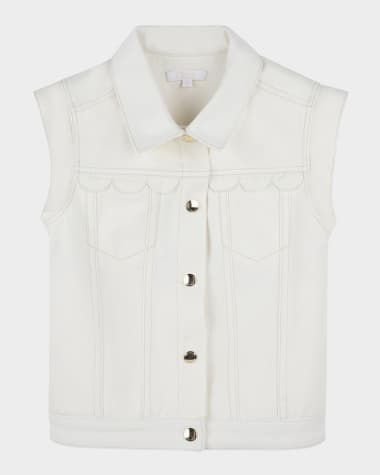 Chloe Girl's Denim Sleeveless Waistcoat, Size 8-14