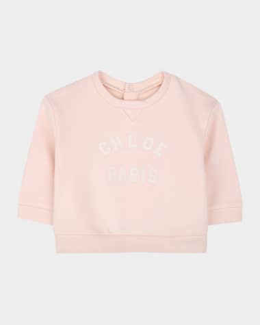 Chloe Girl's Logo Embroidered Cotton Sweatshirt, Size 12M-3
