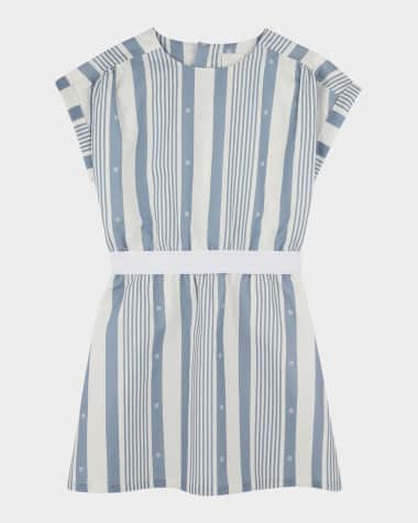 Givenchy Girl's 4G Jacquard Striped Dress, Size 8-14