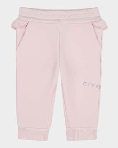 Givenchy Girl's Rhinestone Logo-Print Joggers, Size 12M-3