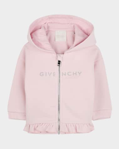 Givenchy Girl's Glitter Logo-Print Hoodie, Size 12M-3