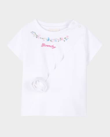Givenchy Girl's Floral Embroidered Logo-Print T-Shirt, Size 12M-3