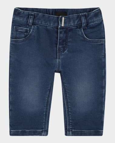 Givenchy Boy's Logo-Print Denim Trousers, Size 12M-3
