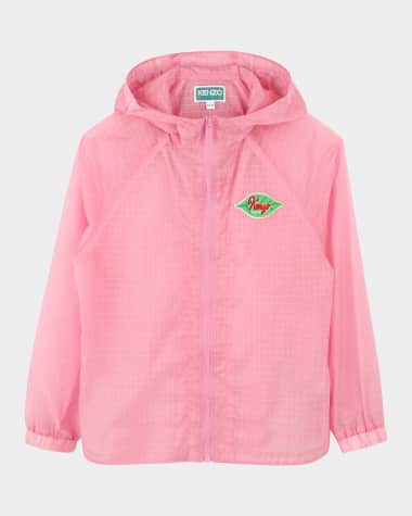 Kenzo Girl's Windbreaker W/ Logo Badge, Size 6-12