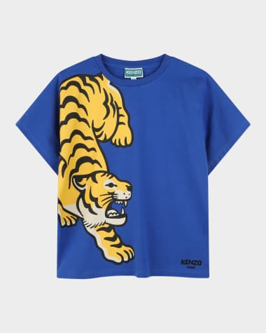 Kenzo Boy's Wrap Around Tiger Graphic T-Shirt, Size 2-4
