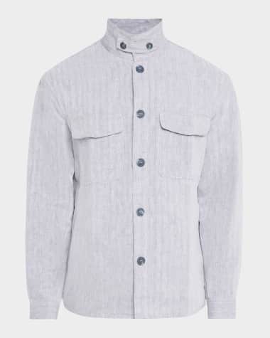 Frescobol Carioca Men's Nuno Linen and Cotton Shirt Jacket