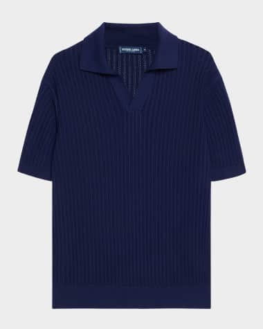 Frescobol Carioca Men's Rino Cotton and Cashmere Knit Polo Shirt