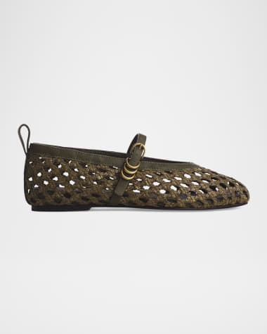 Rag & Bone Spire Raffia Mary Jane Flats