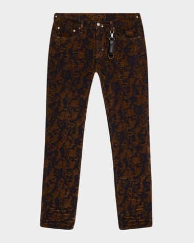 PRPS Men's Slim-Straight Jacquard Jeans