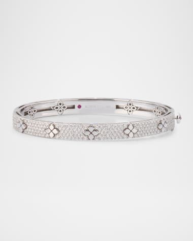 Roberto Coin 18K White Gold Diamond Love In Verona Bangle, 48x58mm