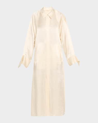 Jason Wu Collection Raglan Sleeve Crinkled Satin Trench Coat