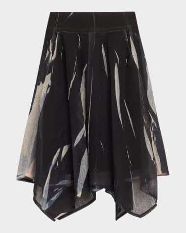 Jason Wu Collection Printed Gauze Handkerchief Midi Skirt