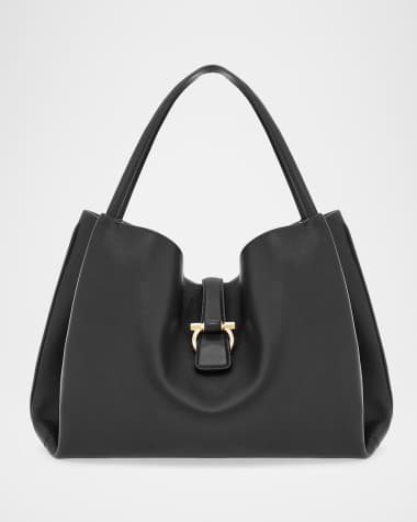 Ferragamo Gancini Medium Leather Tote Bag