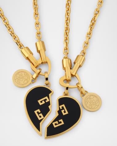 Givenchy Men's Separable Enamel Heart Pendant Necklaces