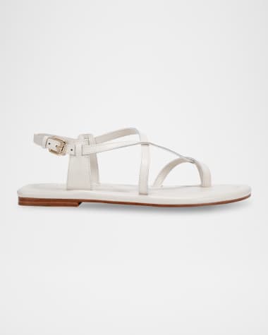 Marc Fisher LTD Gerty Strappy Leather Flat Toe-Ring Sandals