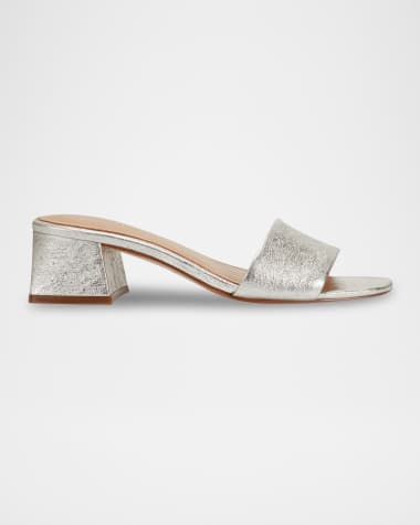 Marc Fisher LTD Olysa Metallic Block-Heel Slide Sandals