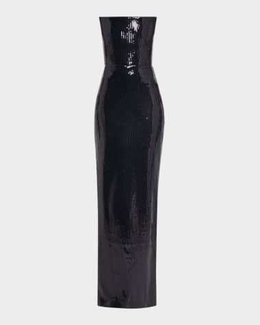 Alex Perry Strapless Sequin Column Gown