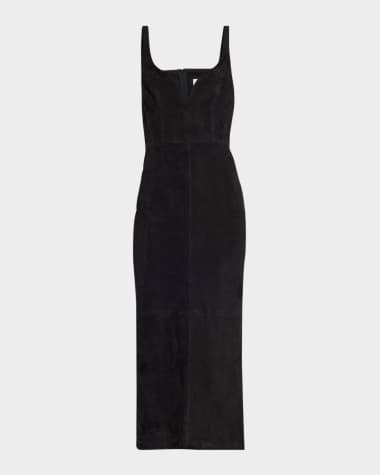 Alex Perry Sweetheart Suede Singlet Midi Dress