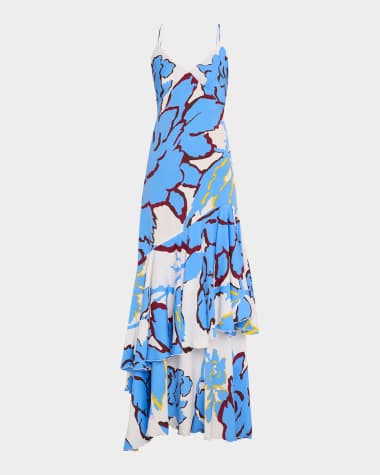 Diane von Furstenberg Luisa Floral-Print Ruffle Maxi Dress