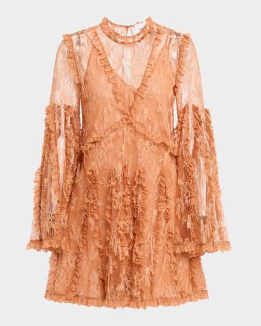 AKNVAS Dorian Long-Sleeve Lace Dress