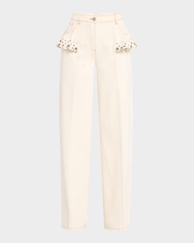 AKNVAS Avery Ruffled Jeans with Rings