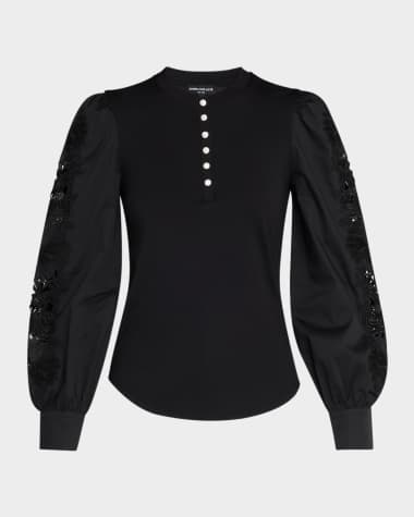 Generation Love Macoy Embroidered Poplin Combo Top