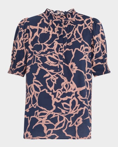 Apiece Apart Los Altos Floral-Print Organic Cotton Top