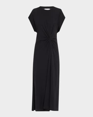 Apiece Apart Volta Dolman-Sleeve Twist Midi Dress