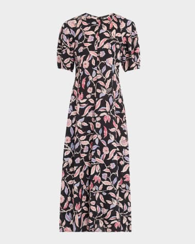 Apiece Apart Bettina Floral-Print Cotton Poplin Maxi Dress