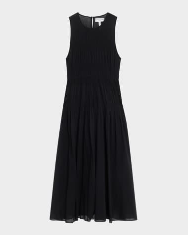 Apiece Apart Fabiana Shirred Organic Cotton Voile Maxi Dress