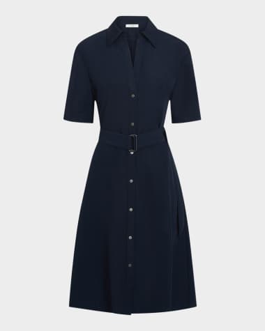 Vince Short-Sleeve Belted Shirtdress