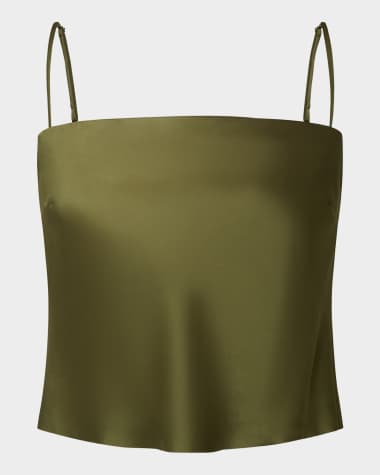 Vince Detachable-Strap Satin Top