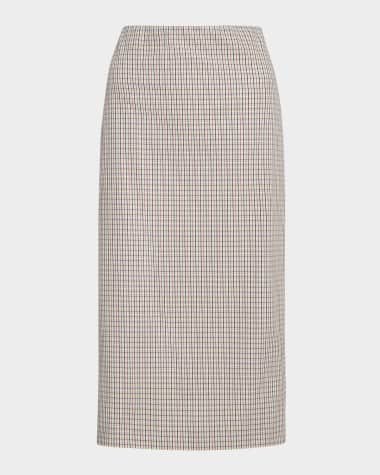Vince Gardeners Check Pencil Skirt