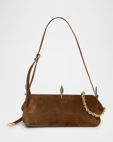 Benedetta Bruzziches Sofia La Petite Suede Shoulder Bag