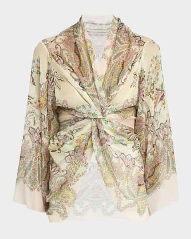 Etro Abstract-Print Silk Wrap
