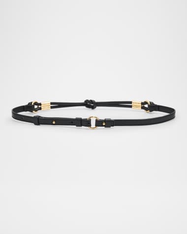 Ulla Johnson Ivy Knotted Rope Leather Skinny Belt