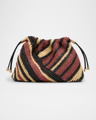 Ulla Johnson Lali Mini Striped Pouch Clutch Bag